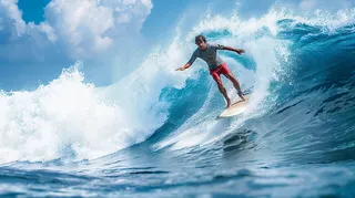 冲浪达人海洋运动摄影图