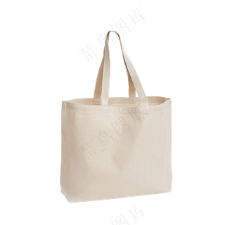 免扣一个白色帆布托特包