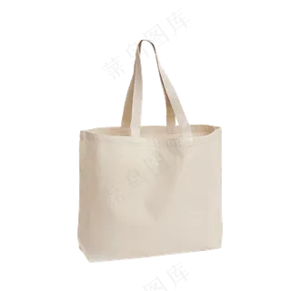 免扣一个白色帆布托特包