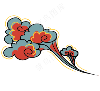 国潮敦煌云纹祥云插画免扣素材 (82)