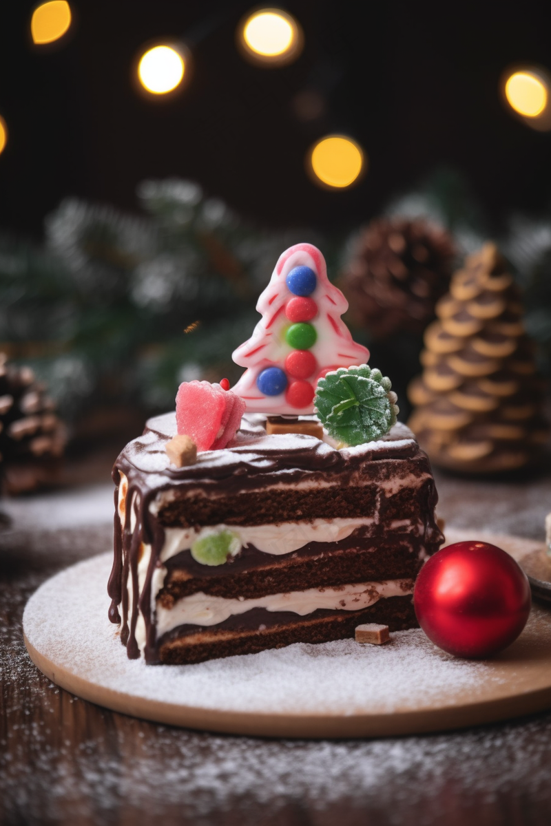 圣诞节日蛋糕庆祝节日甜点摄影图