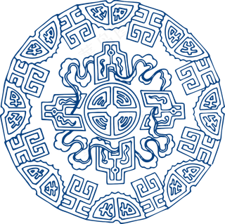 古代青花瓷图案花纹中国风图案祥云纹理传统图腾矢量AI设计免扣素材