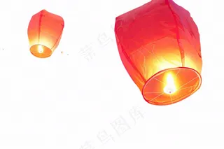 孔明灯祈福放灯中国习俗免抠