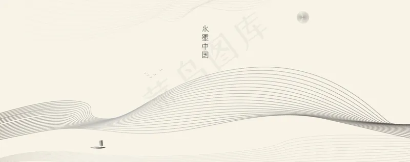 水墨中国纹路线条ai矢量模版下载