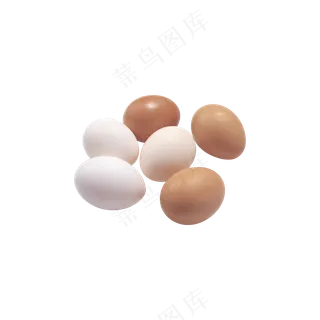 免抠6个颜色不同的鸡蛋