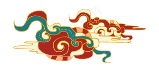 国潮敦煌云纹祥云插画免扣素材 (129)