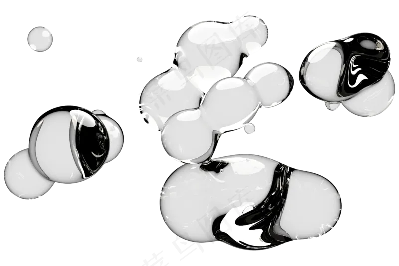 透明无背景水滴液体17免扣元素psd模版下载