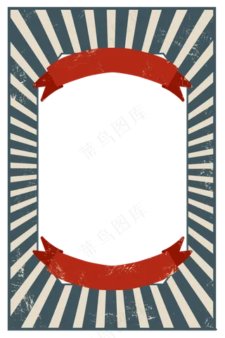 红色放射中国风复古边框