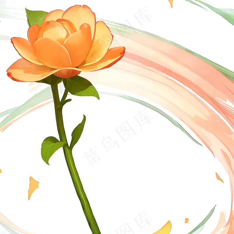 金色手绘金兰花01