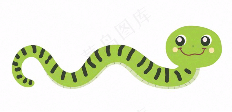 蛇爬行动物十二生肖绿色卡通插画免抠