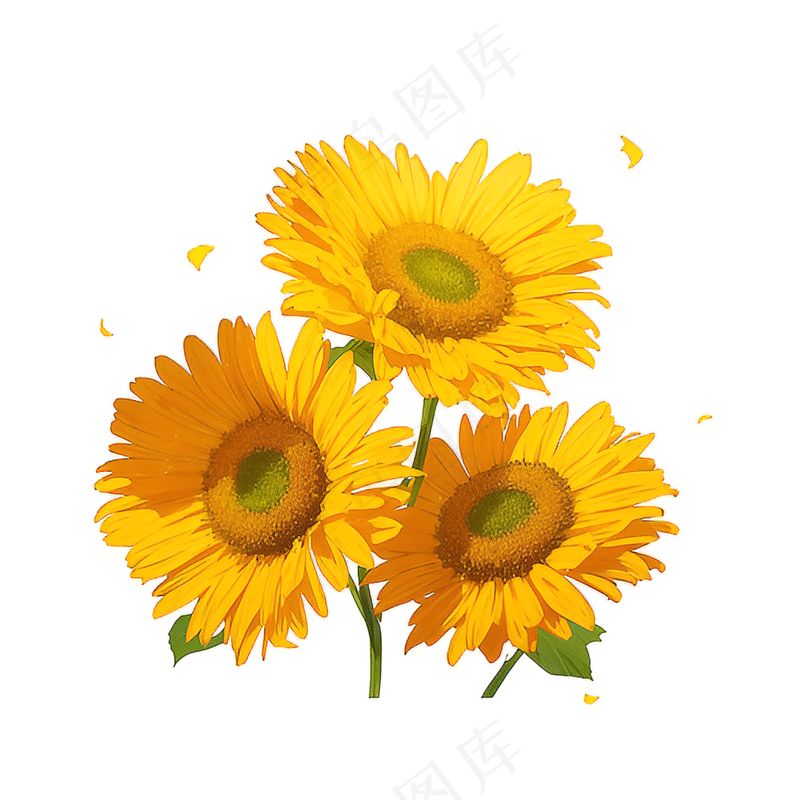 黄色向日葵花朵免抠素材21