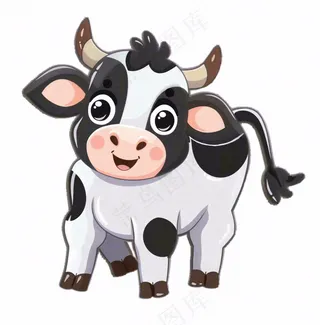 奶牛母牛动物卡通插画免抠