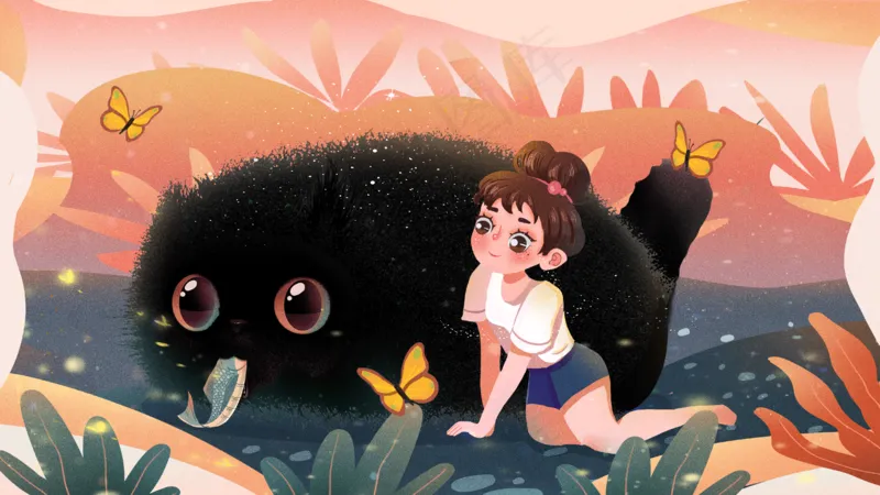 森系25浪漫海报背景psd模版下载