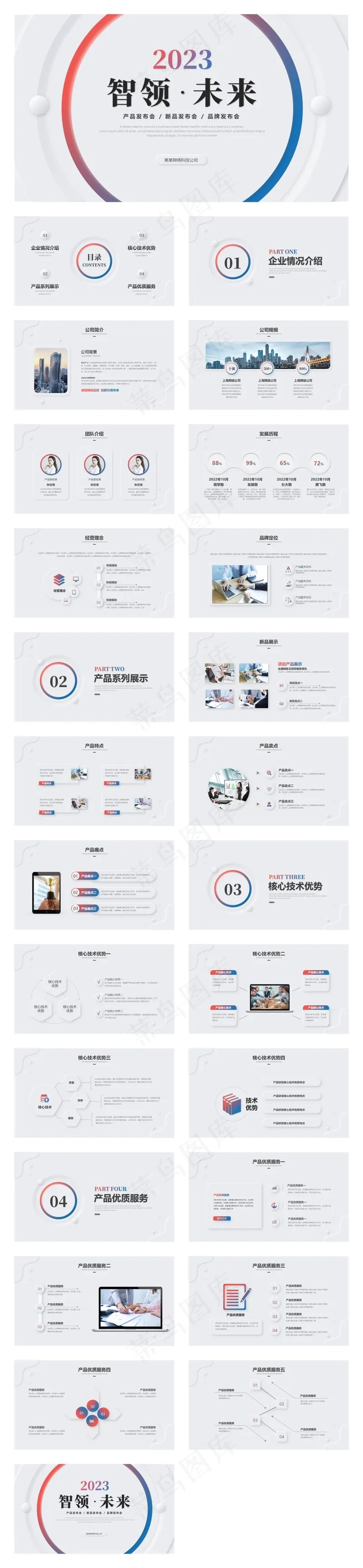 蓝橙色拟态风产品发布PPT模板 蓝橙色拟态风产品发布PPT模板