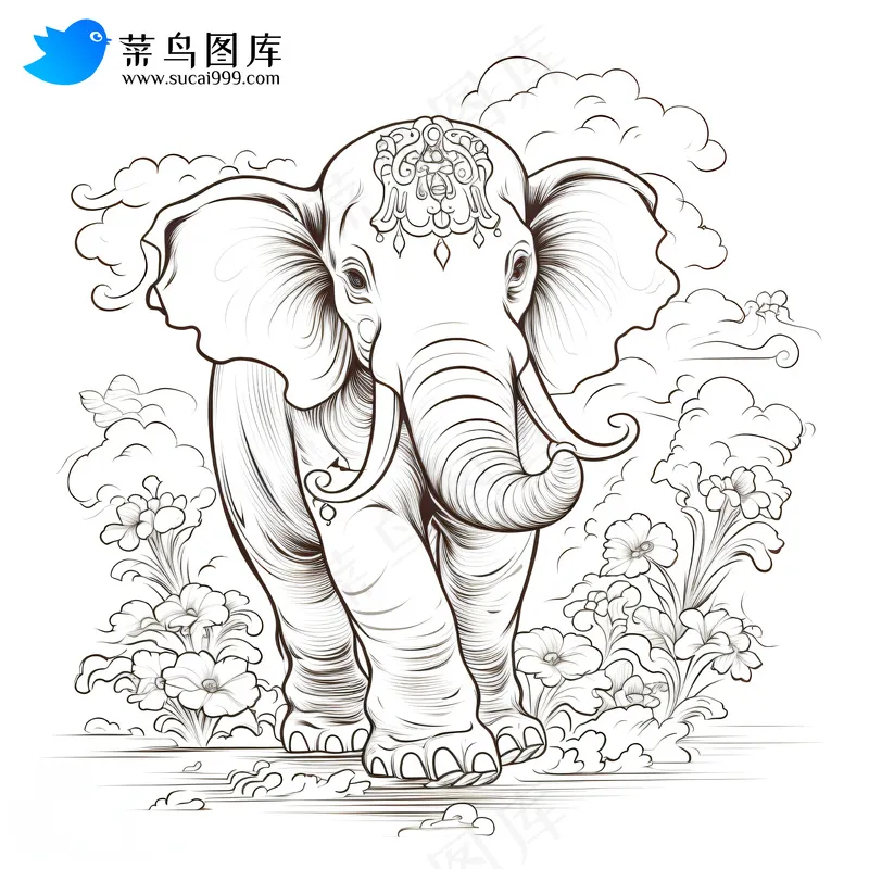 象 线稿图(4)