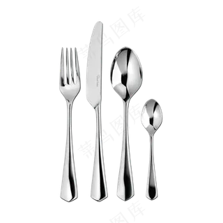免抠一套银色餐具