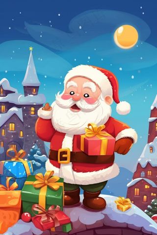 圣诞节礼物圣诞老人节日背景