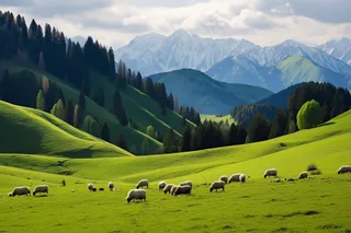 新疆春天草原风光大自然风景摄影图