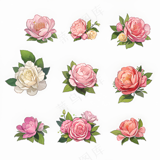 红色黄色粉色玫瑰花免抠素材33