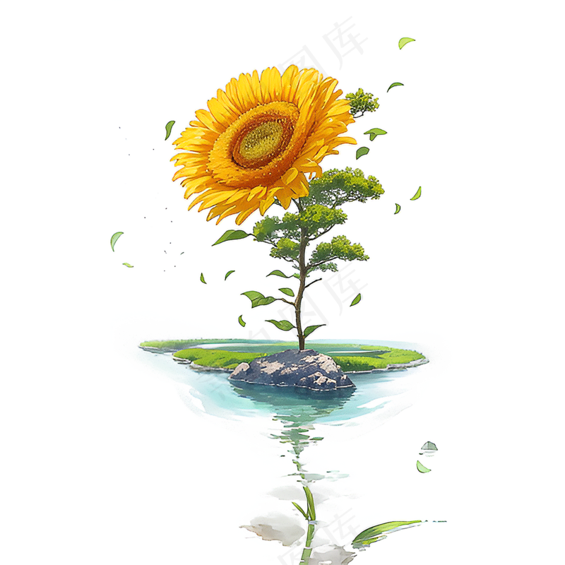 黄色向日葵免抠素材100