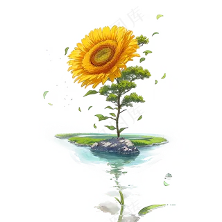 黄色向日葵免抠素材100