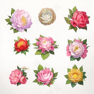 红色黄色粉色玫瑰花免抠素材87