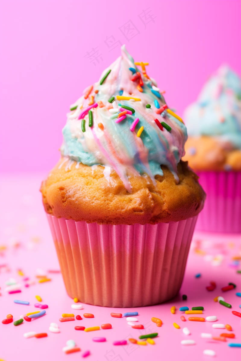 纸杯小蛋糕甜点摄影图