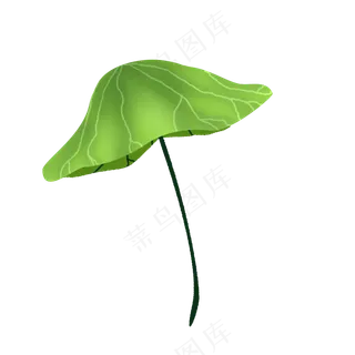 绿色荷叶伞插画风素材
