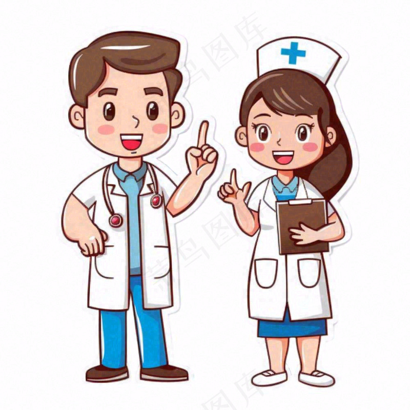 医生护士医疗医务工作者人物插画免抠