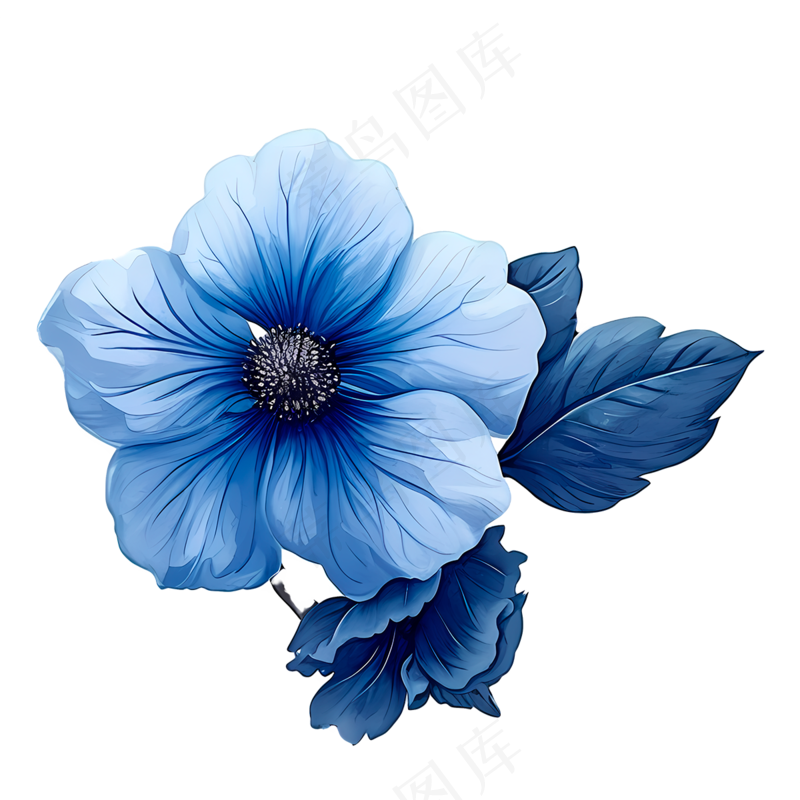 抽象的蓝色花卉
