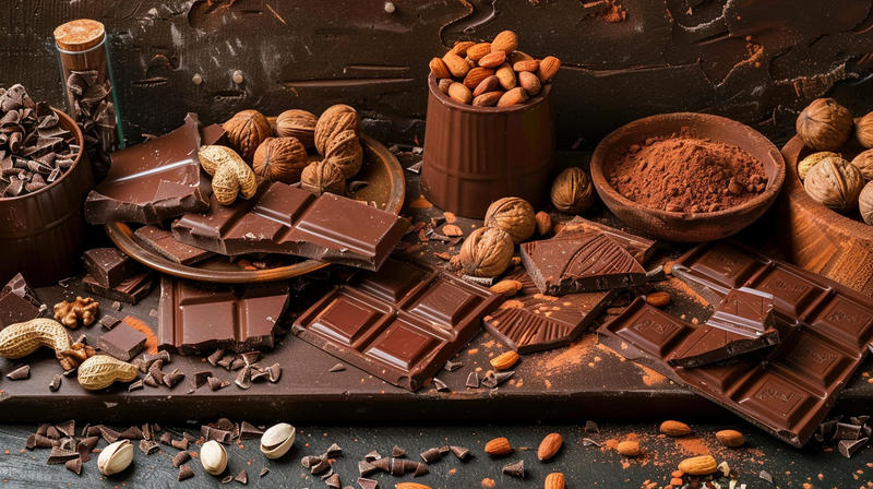 巧克力坚果摄影图