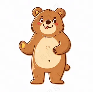 卡通熊棕熊动物可爱插画免抠