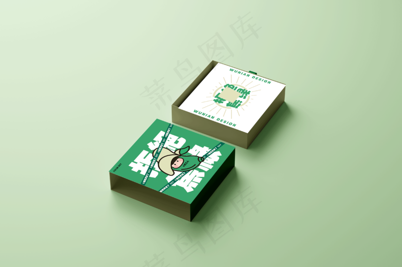 单色背景礼品盒1样机psd模版下载