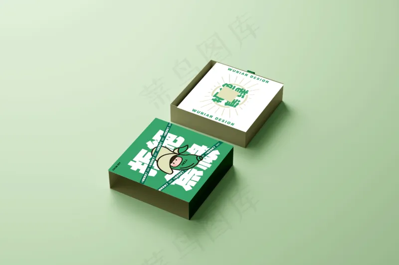 单色背景礼品盒1样机psd模版下载
