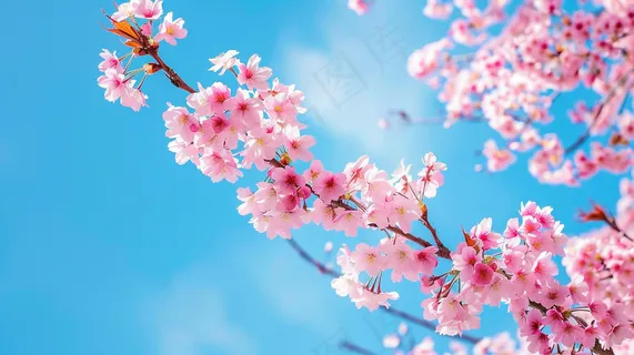 春日樱花花朵摄影图