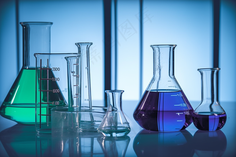 实验器材化学医疗玻璃器皿科学摄影图