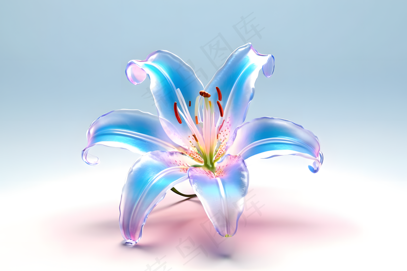 玻璃透明质感百合花图片