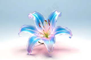 玻璃透明质感百合花图片