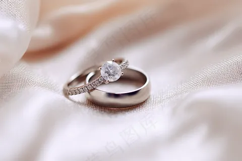 钻石戒指婚戒对戒摄影图