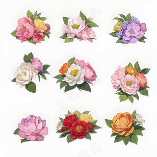 红色黄色粉色玫瑰花免抠素材185