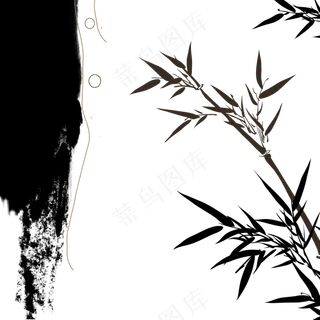 中国风水墨竹子图片古风竹叶竹林水彩手绘插画PNG免扣设计