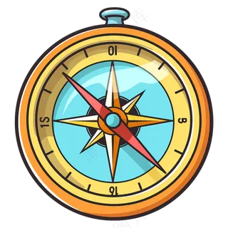 免抠一个卡通黄色指南针