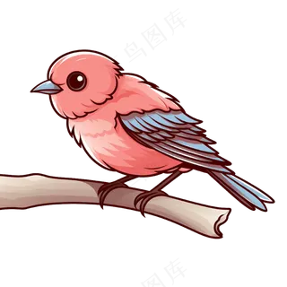 卡通手绘动物小鸟线条插画矢量装饰元素