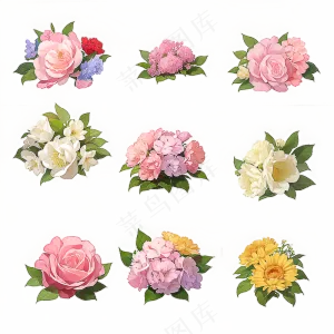 红色黄色粉色玫瑰花免抠素材22