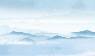 山水展板背景