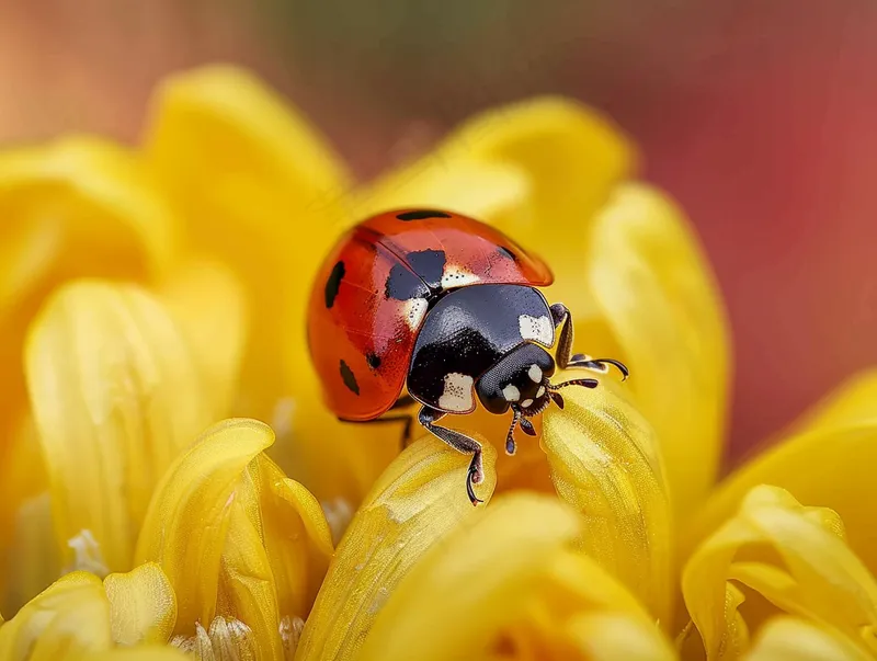 菊花上的瓢虫昆虫摄影图(3696x2784)