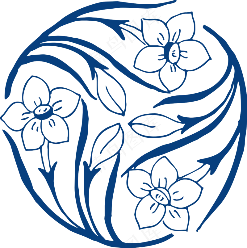 古代青花瓷图案花纹中国风图案祥云纹理传统图腾矢量AI设计素材