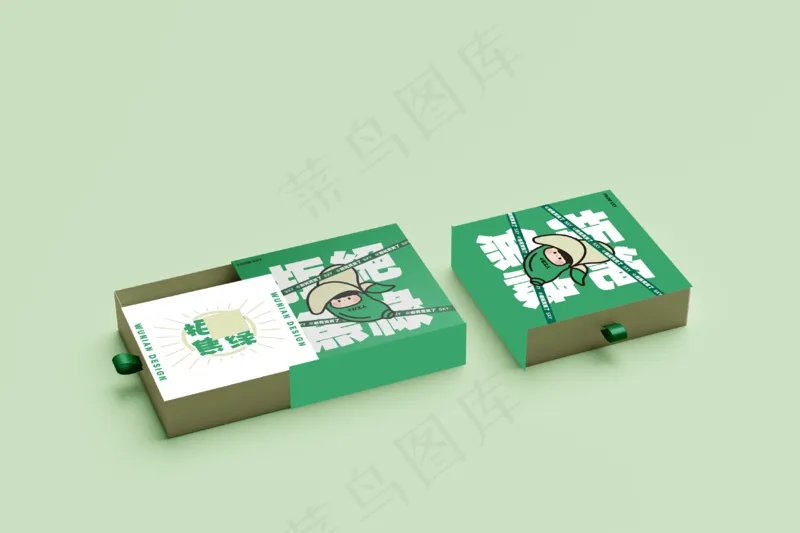 单色背景礼品盒3样机psd模版下载