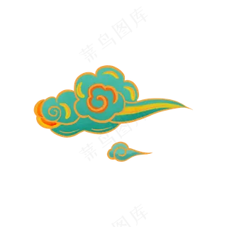 国潮敦煌云纹祥云插画免扣素材 (32)