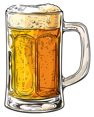 一杯卡通的啤酒